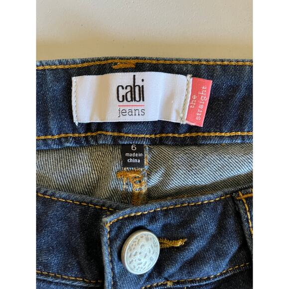 Cabi 5166 Straight Leg Jeans Size 6 Dark Wash Mid Rise - Picture 4 of 10